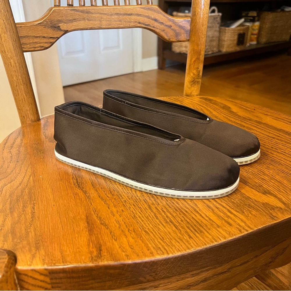 Alexander Wang Ballet Flats Satin Brown Slip On Shoes Women’s